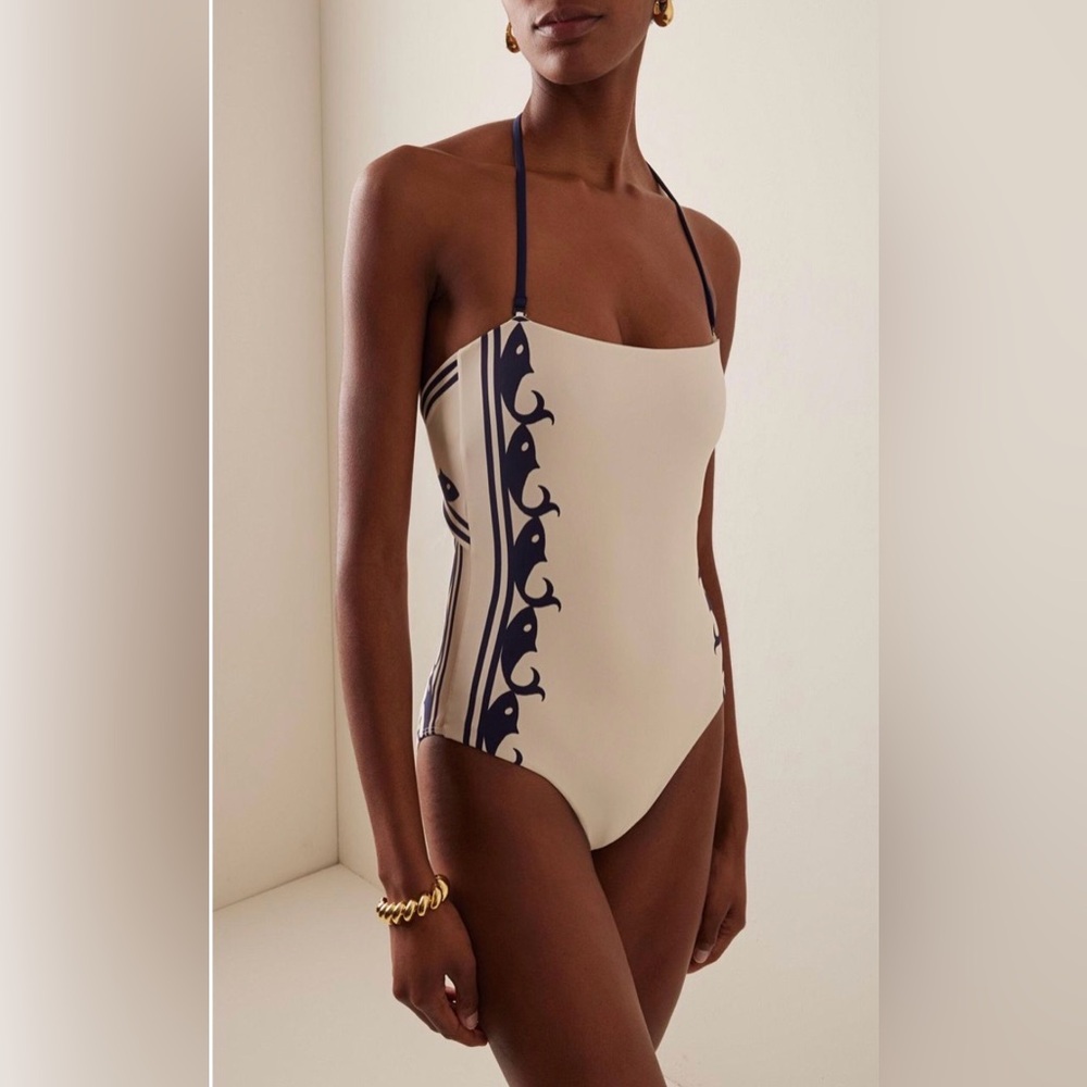 ALÉMAIS Women's Natural Marine One-Piece Swimsuit NWT Small - Picture 2 of 11